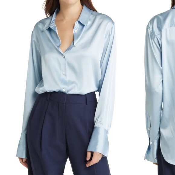 ISO The Standard Women's Stretch Silk Button-Up Shirt - Picture 1 of 1